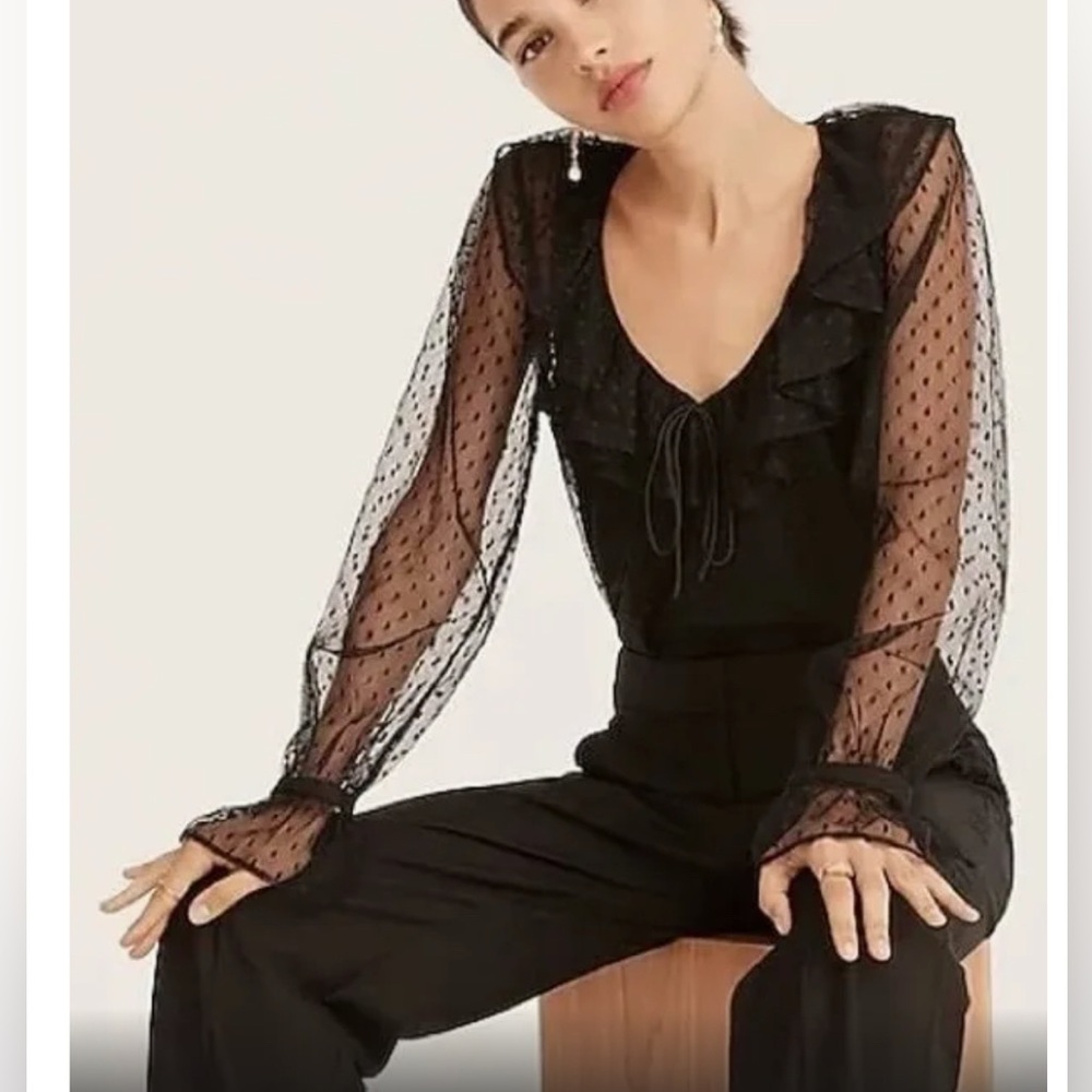 Jcrew polka dot lace top
